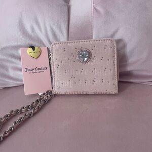 Juicy Couture Blush Pink Wallet with Silver Chain